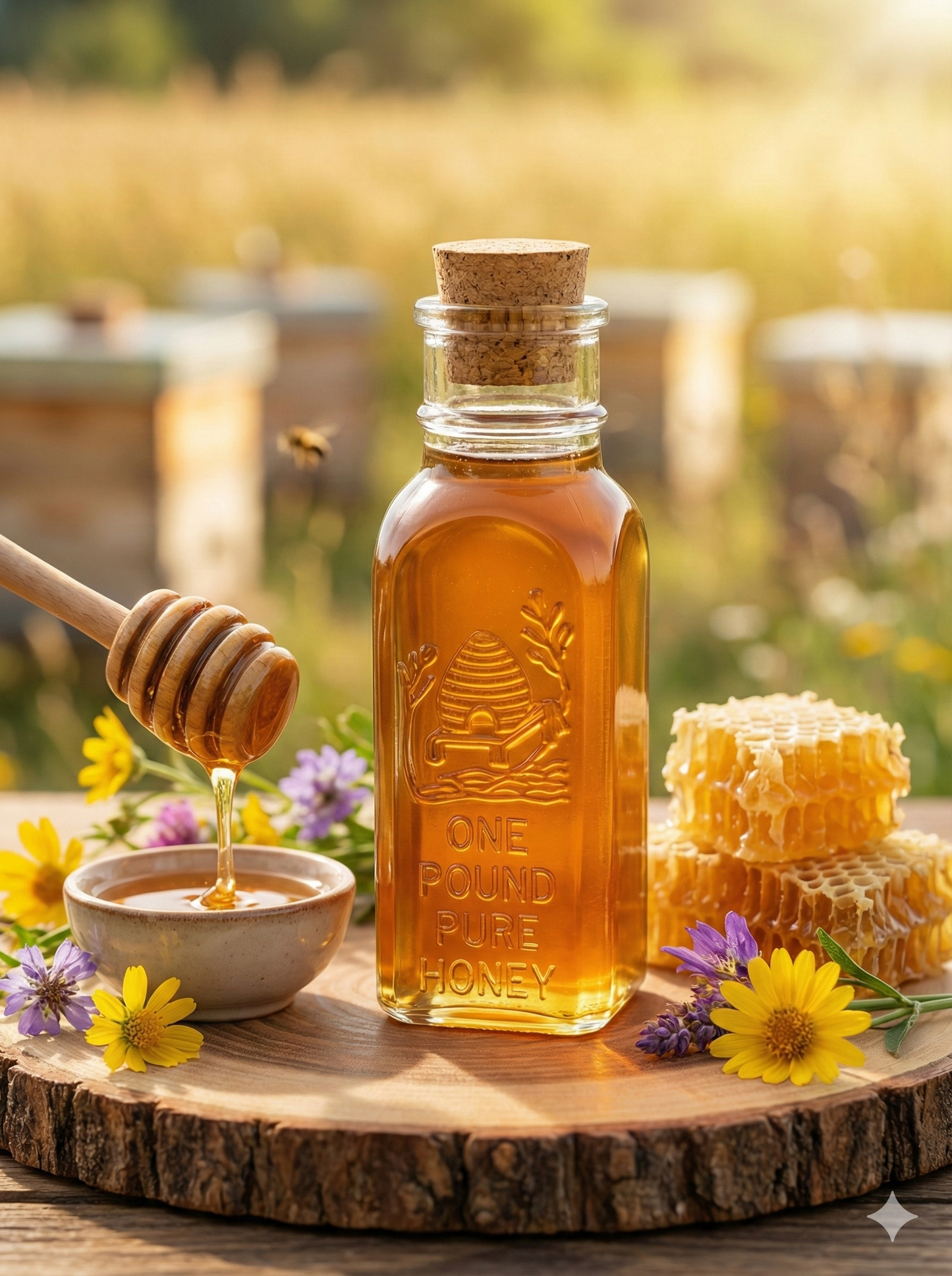 16oz Glass Honey Jar